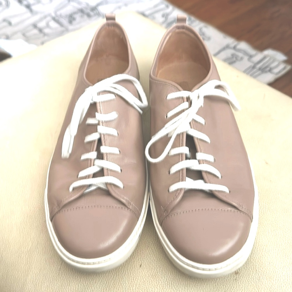 Cole Haan Jennica Tan Beige Leather Lace-up Women’s Sneakers Size 9B